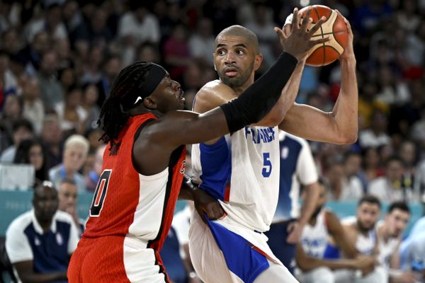 Le basketteur normand Nicolas Batum lors du match de quart de finale olympique de l'équipe de France, face au Canada, mardi 6 août 2024.