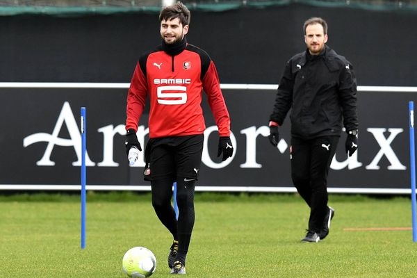 Entraînement du stade rennais football club, après la trêve de Noël. Sanjin PRCIC