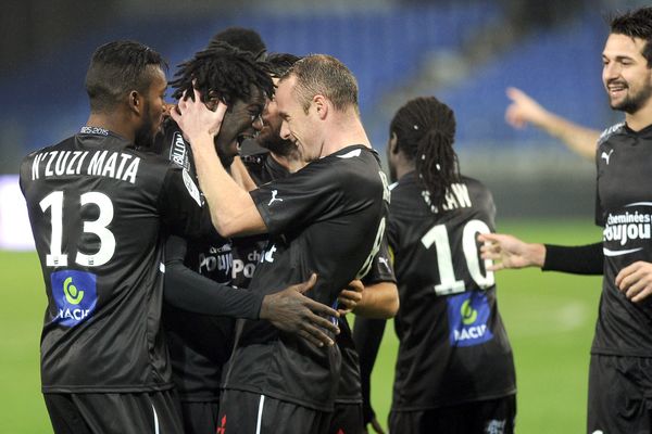 Les Chamois Niortais lors de la rencontre de championnat contre Auxerre, le 19 décembre 2014.