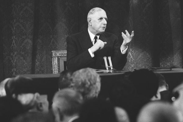 Charles de Gaulle, lors d'une conférence de presse à l'Élysée, le 31 janvier 1964.