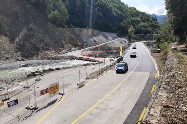 Le nouveau pont de Pertus à Breil-sur-Roya (Alpes-Maritimes), inauguré le 17 septembre 2021. 