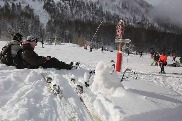 Neige à Isola 2000.