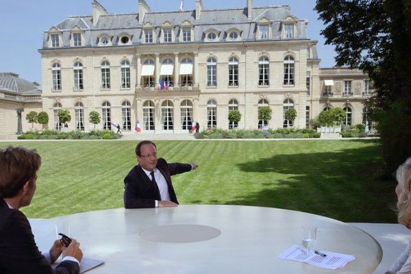 François Hollande lors de son intervention télévisée du 14 juillet 2013.