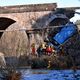 Le pont de Chamborigaud s'était effondré avec un camion dessus.