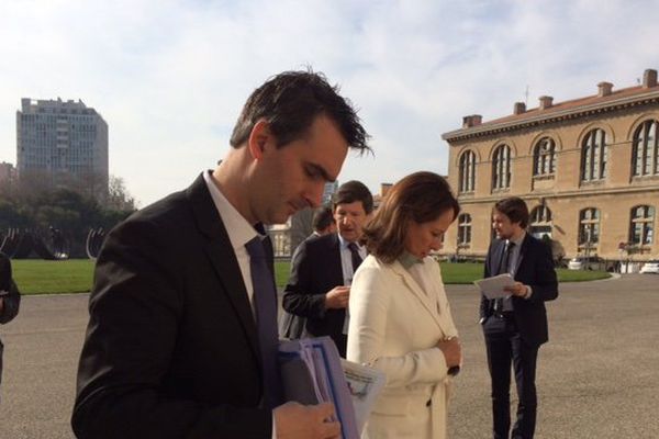 Arrivée de Ségolène Royal au Palais du Pharo à Marseille ce mardi mat