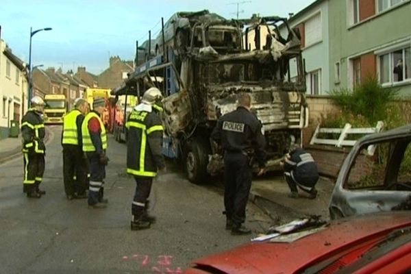 le camion accidenté à Rivery