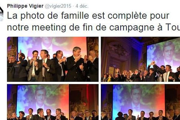 Dernier tweet de Philippe Vigier, tête de liste UDI-LR-Modem