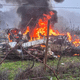 L'avion en flammes dans les vignes au nord de Beaune.